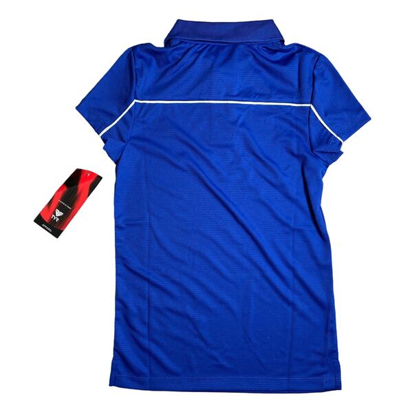 TYR Women's Alliance Tech Polo Shirt Royal Blue Textured TFPOC6A - Size XS - $40 - Picture 2 of 6
